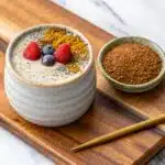 Cottage cheese chia pudding with fresh berries