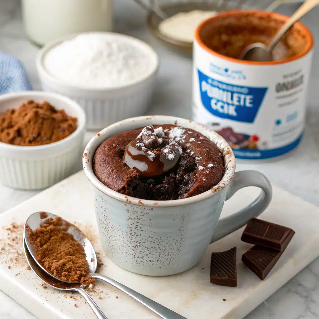Chocolate Protein Mug Cake Recipe (Flourless & Easy)