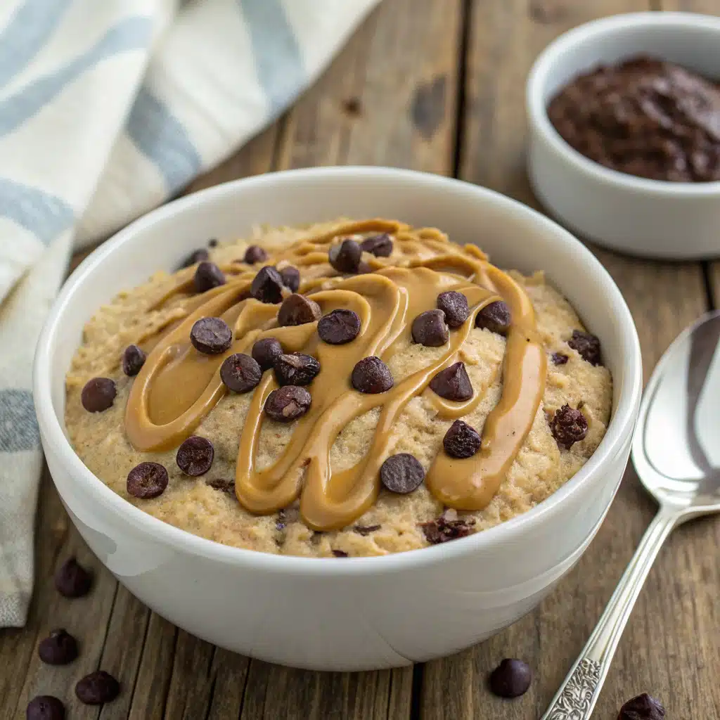 Blended Baked Oats with Peanut Butter and Chocolate