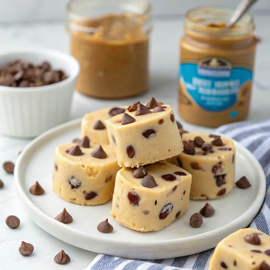 Frozen Greek Yogurt Peanut Butter Bites with Chocolate Chips