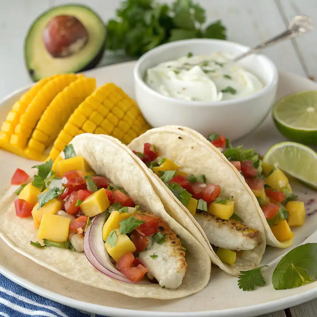 Fish Tacos with Mango Salsa