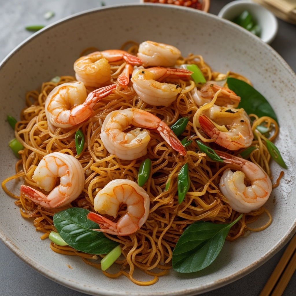 Shrimp fried noodles