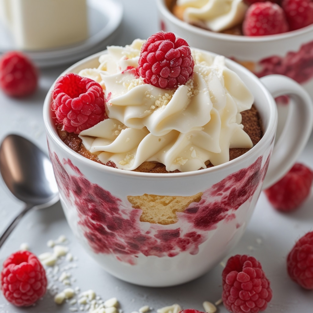 White Chocolate Raspberry Mug Cake 1 White Chocolate Raspberry Mug Cake