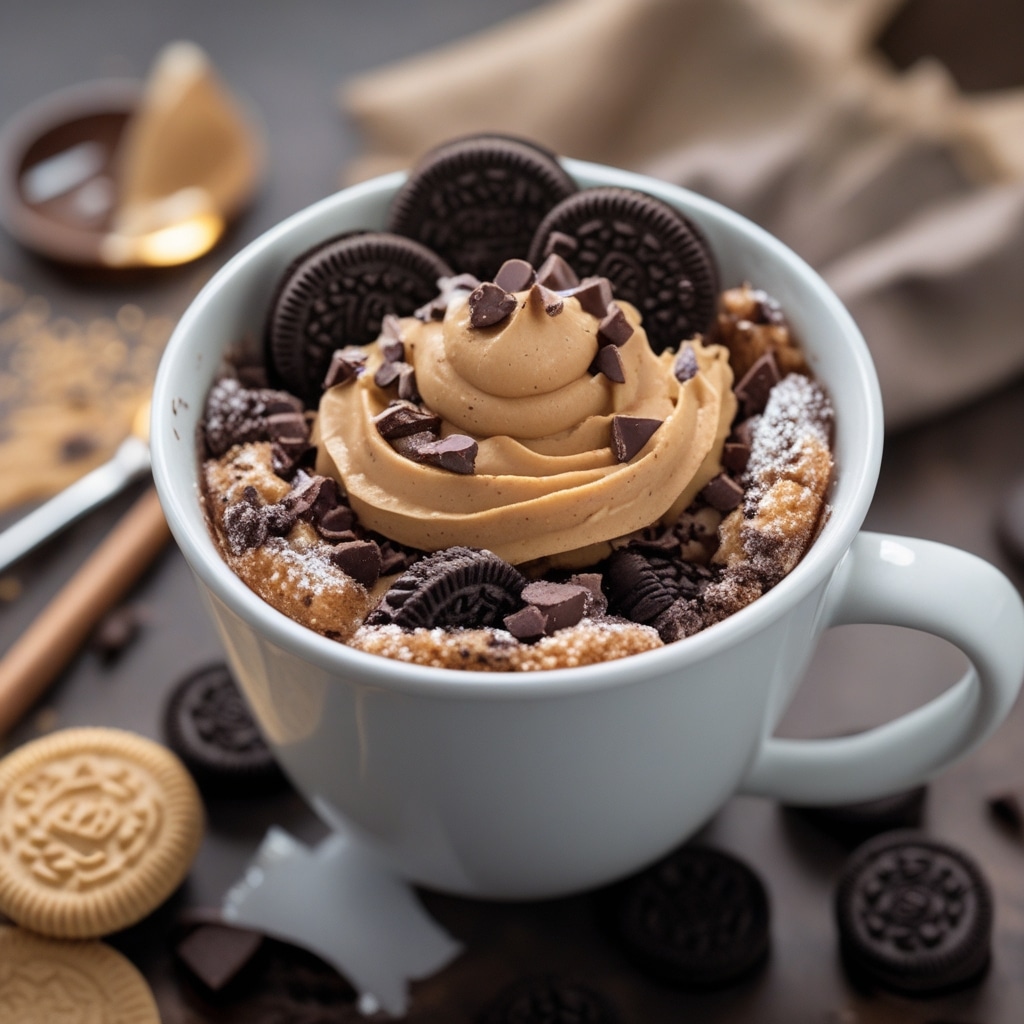 Oreo Peanut Butter Mug Cake 1 Oreo Peanut Butter Mug Cake