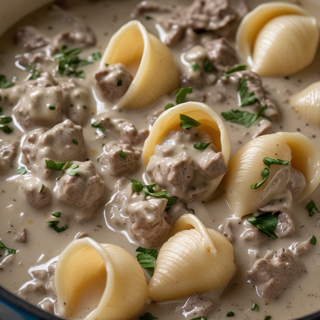 Creamy Beef and Shells