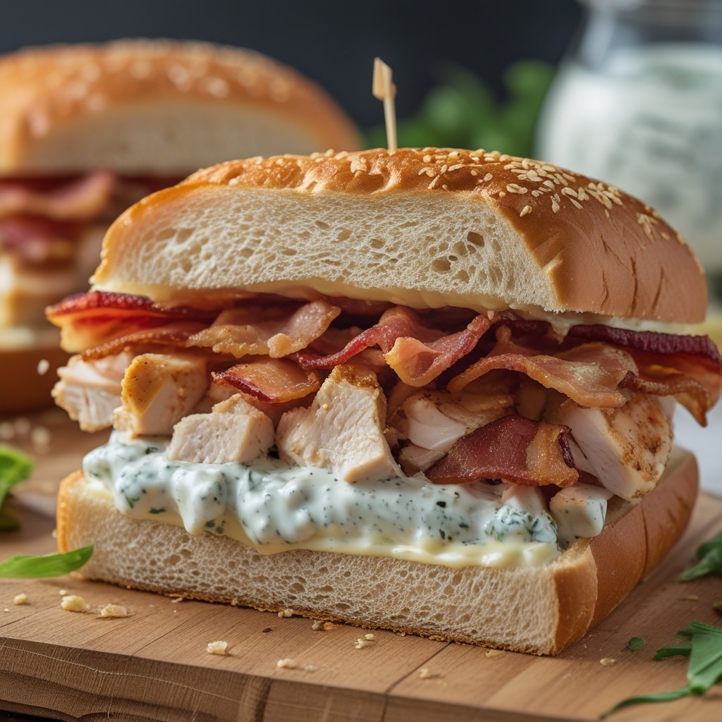 Easy Chopped Chicken Bacon Ranch Sandwich 1 Easy Chopped Chicken Bacon Ranch Sandwich