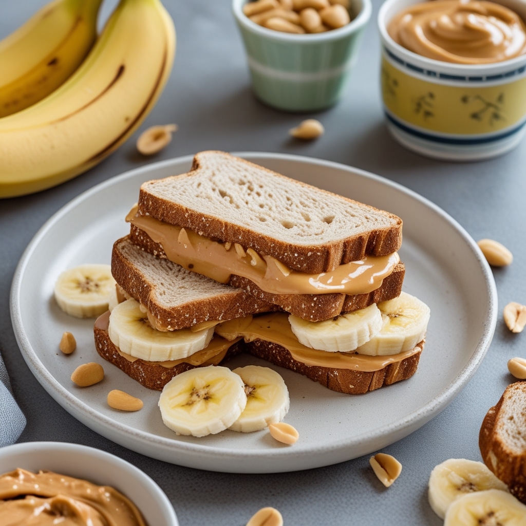 Healthy Peanut Butter Banana Sandwiches for Lunchboxes 1 Healthy Peanut Butter Banana Sandwiches for Lunchboxes