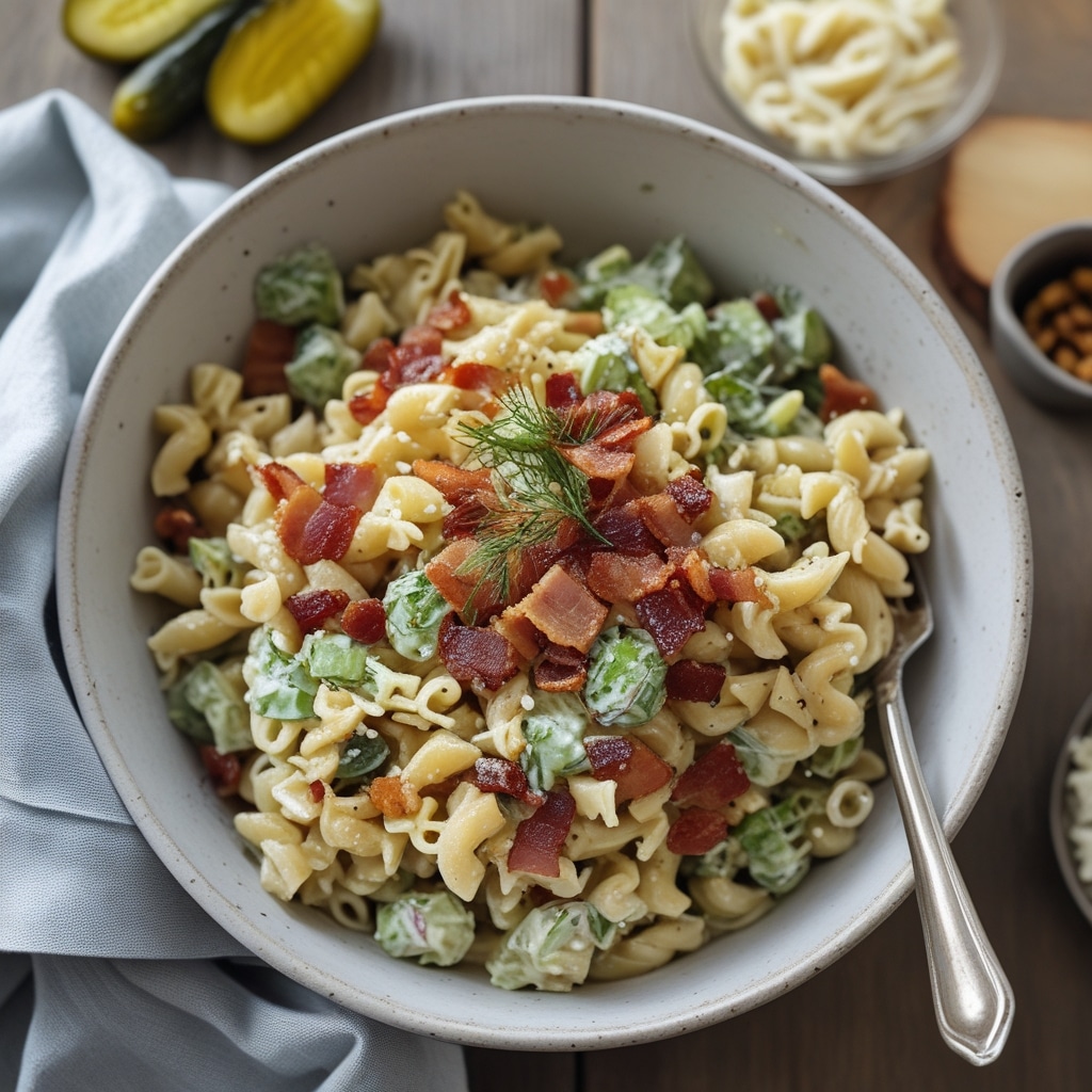 Dill Pickle Bacon Pasta Salad