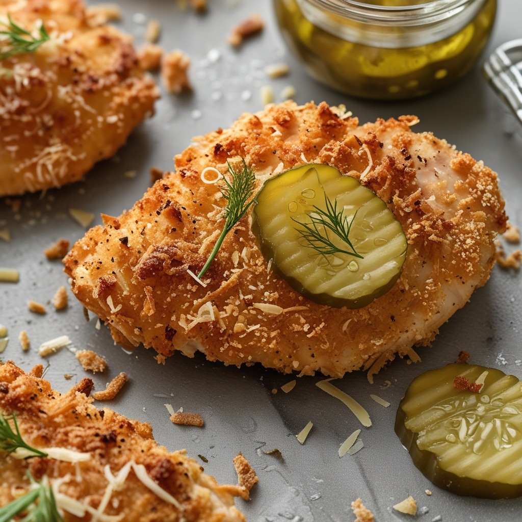 Crispy Dill Pickle Parmesan Chicken