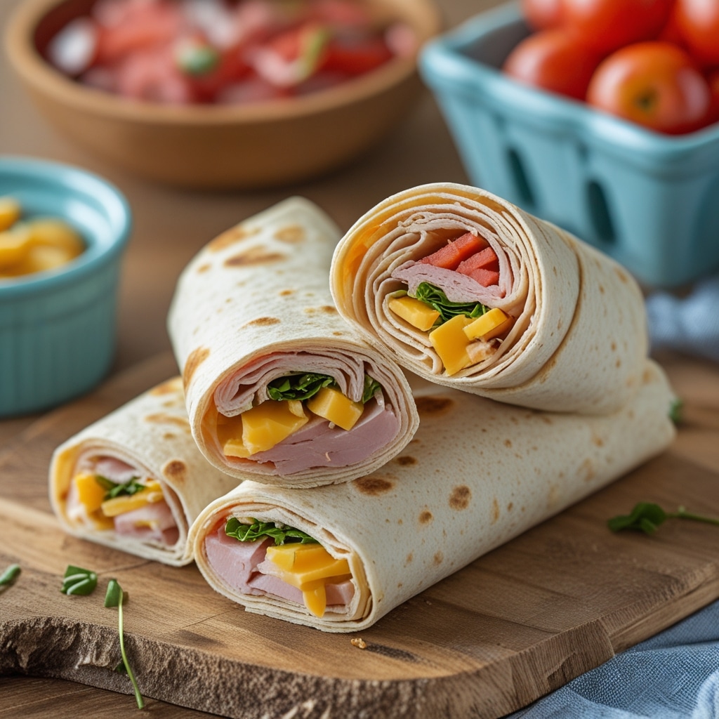 Easy School Lunch Prep: Turkey & Cheese Wraps