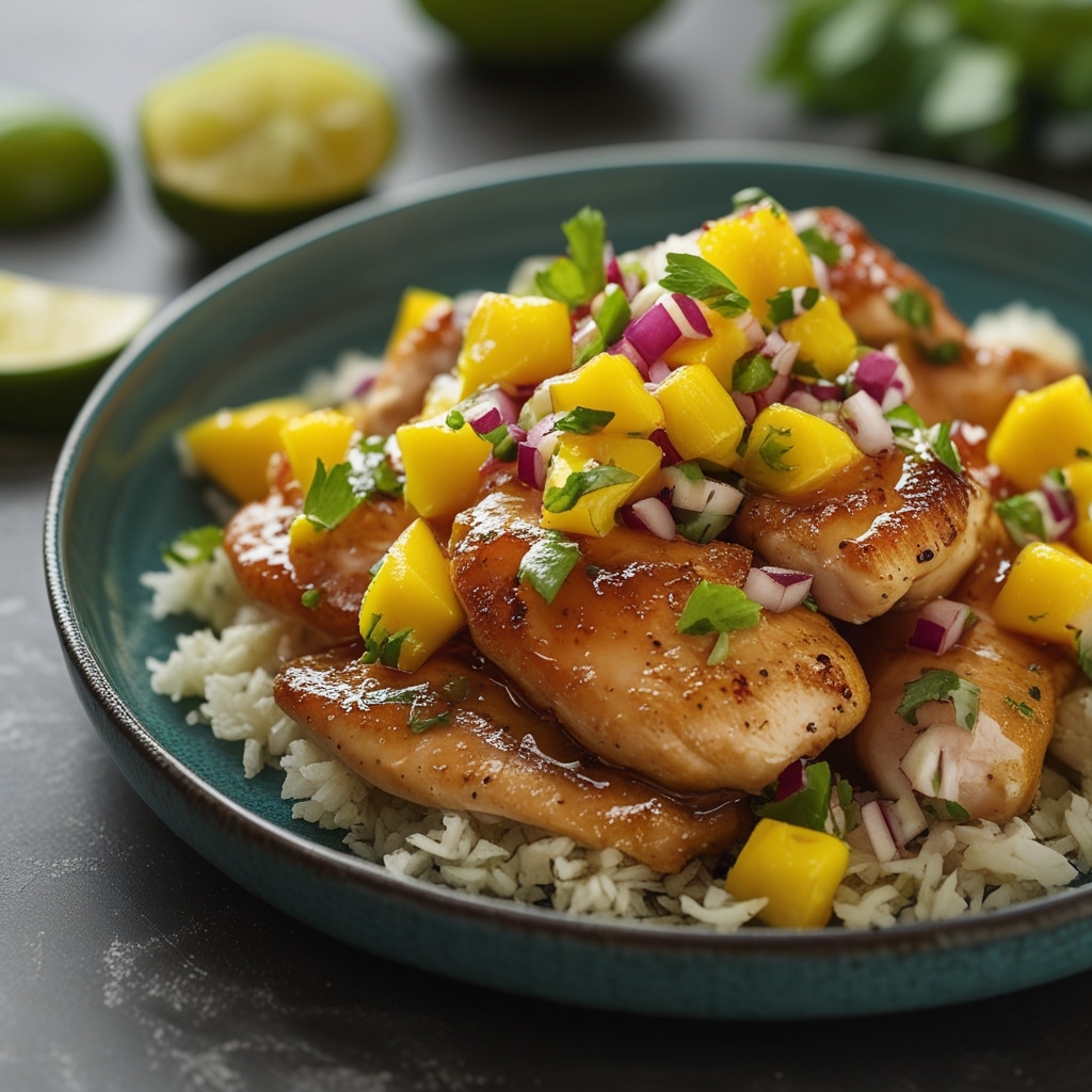 Honey Lime Chicken with Mango Salsa
