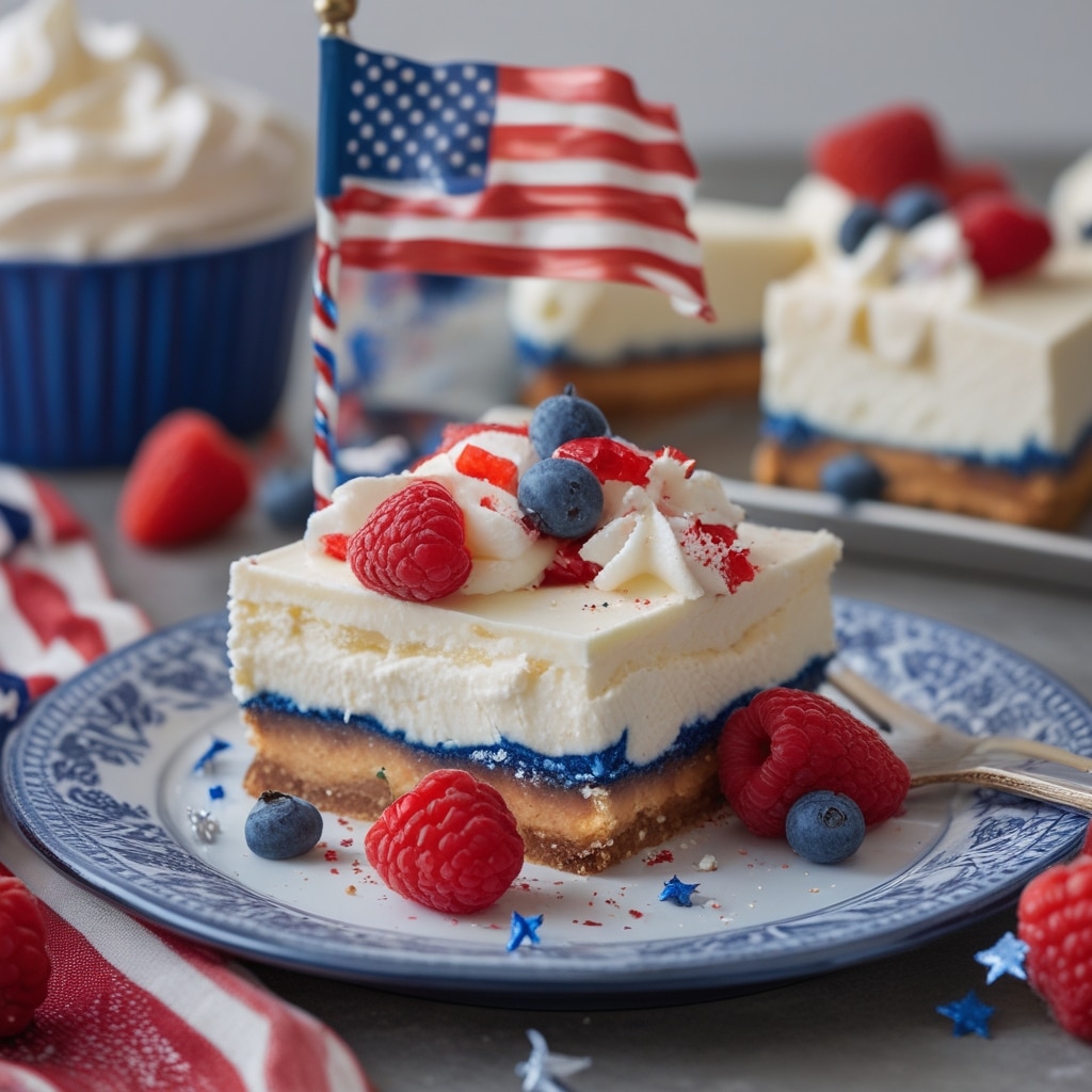 Easy No Bake Flag Cheesecake Bars for 4th of July Desserts 1 Easy No Bake Flag Cheesecake Bars for 4th of July Desserts