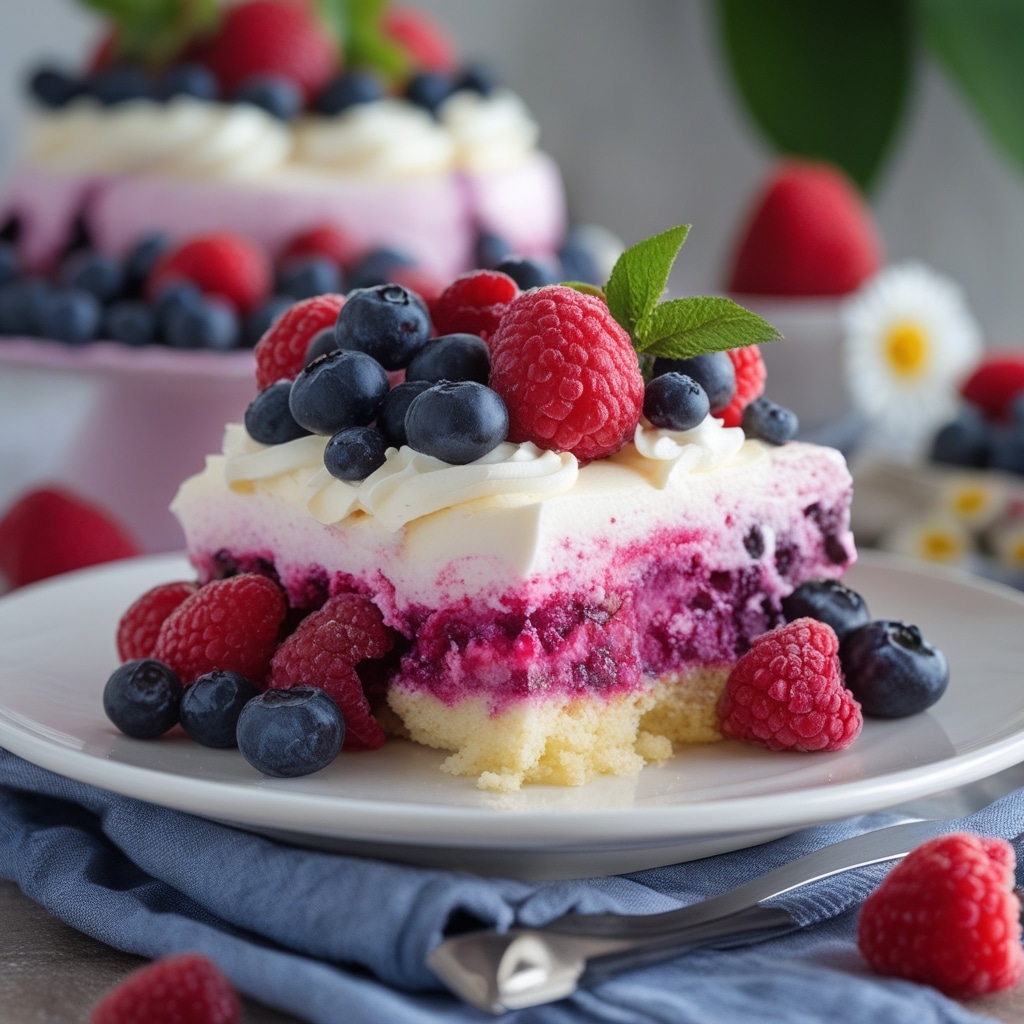 Summer Berry Poke Cake