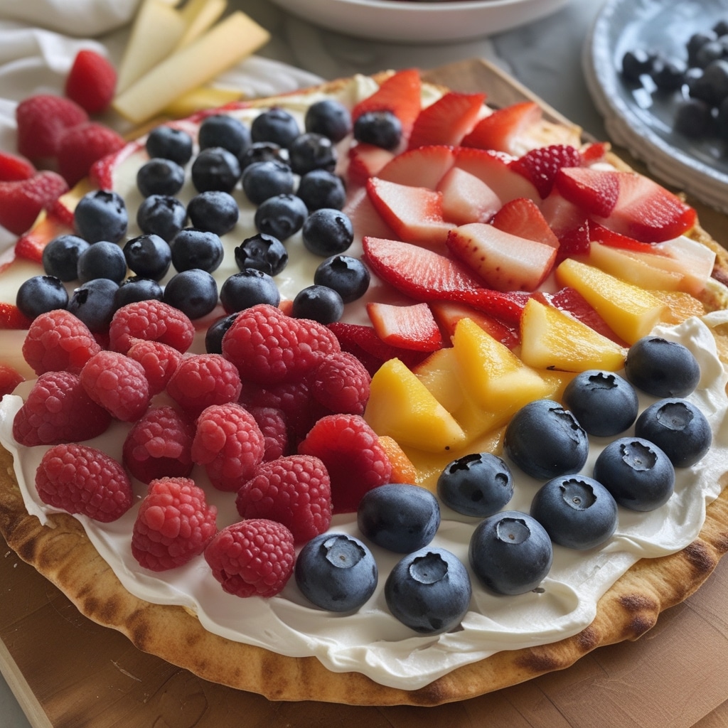 Easy American Flag Fruit Pizza