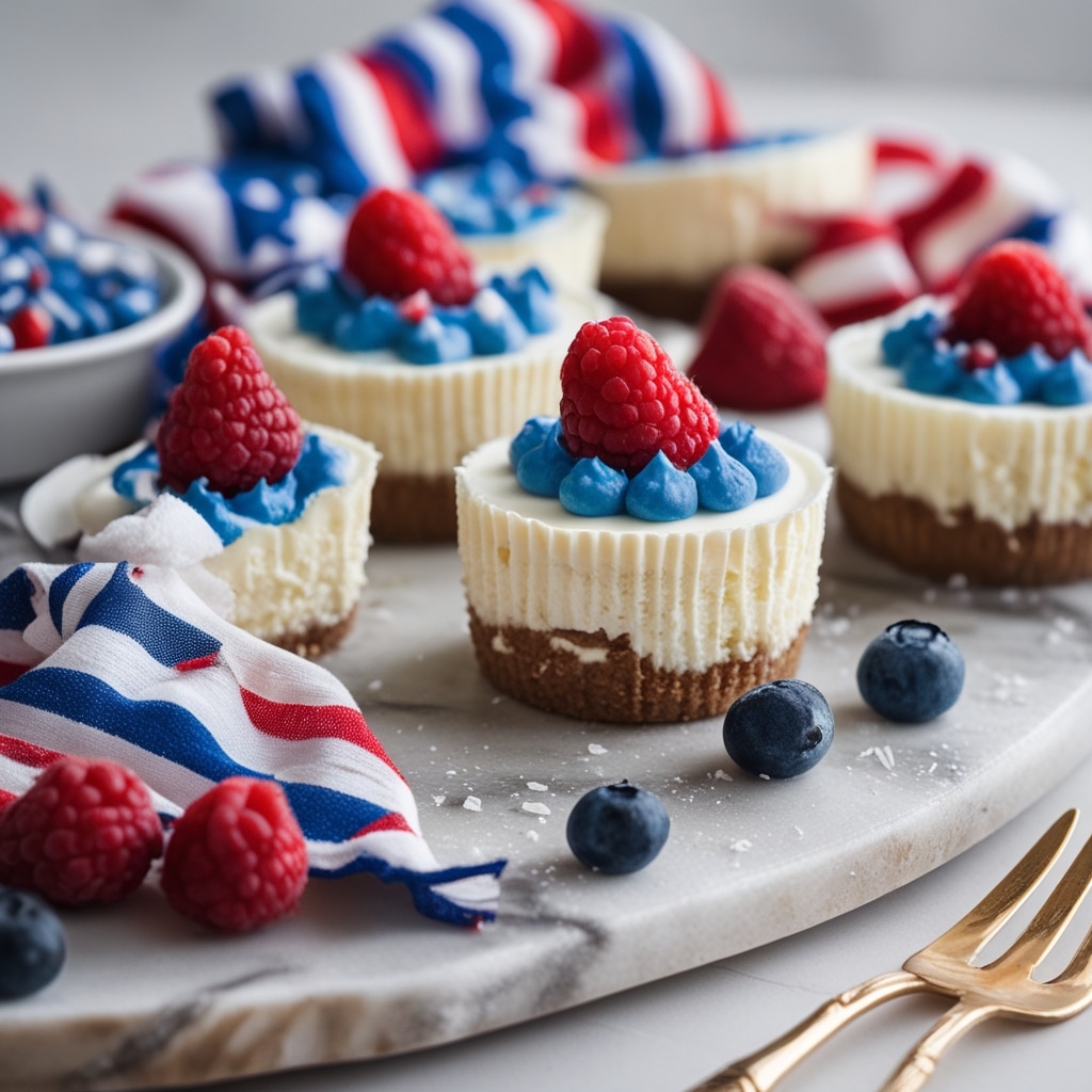 Red, White & Blue Mini Cheesecakes 1 Red, White & Blue Mini Cheesecakes