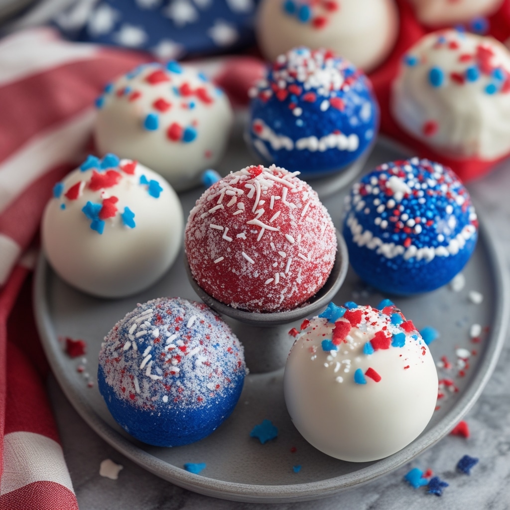 4th of July Cake Balls