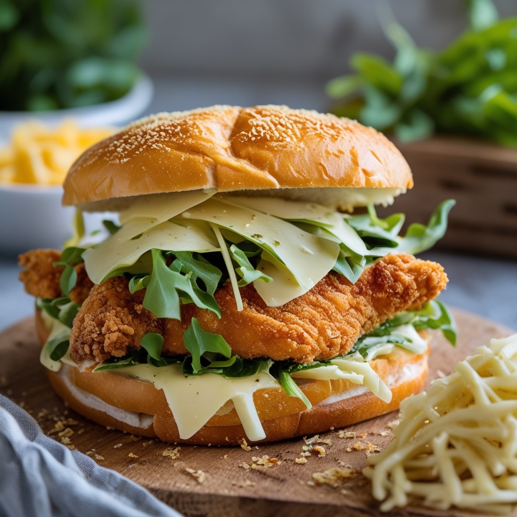 crispy chiken caesar sandwich