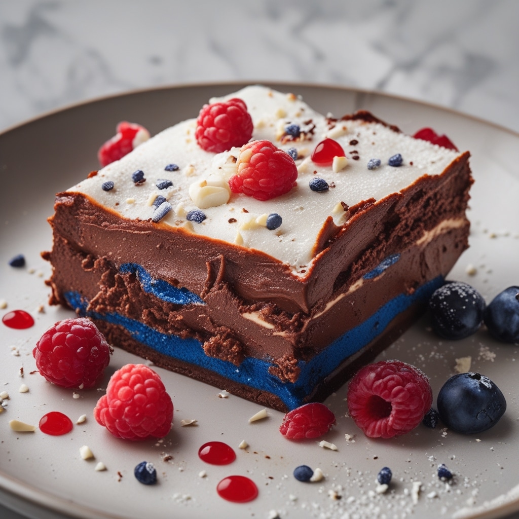 Red ,White, Blue Chocolate Lasagna