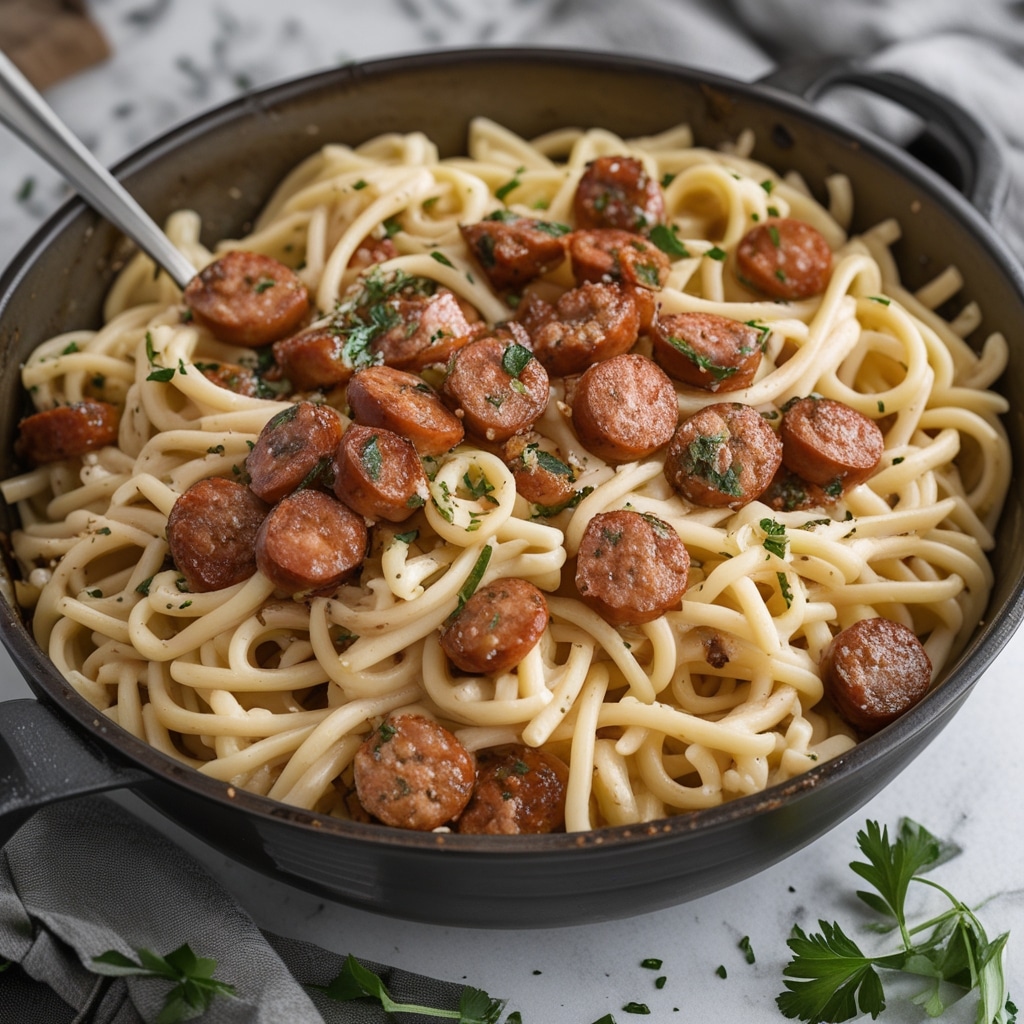 Cajun Smoked Sausage Alfredo Pasta