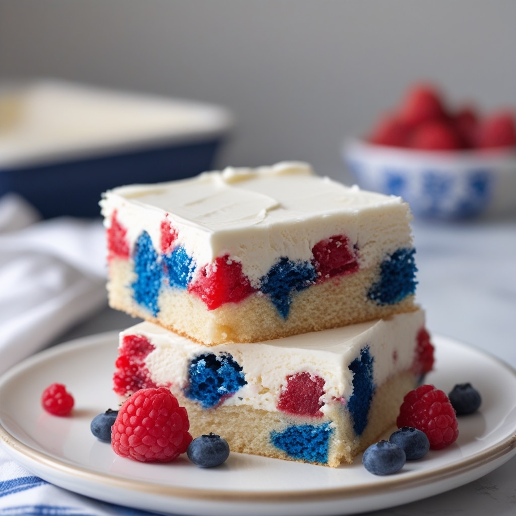 Make this Red White and Blue Cake Bars Recipe
