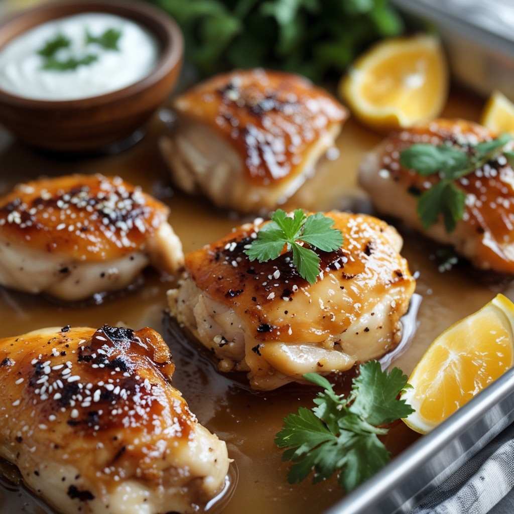 Baked Honey Garlic Chicken with 5 Ingredient Sauce