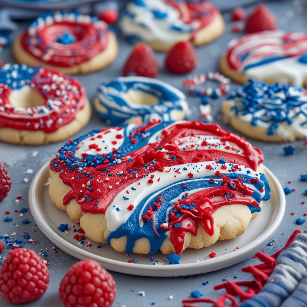 Patriotic Red, White & Blue Thumbprint Cookies
