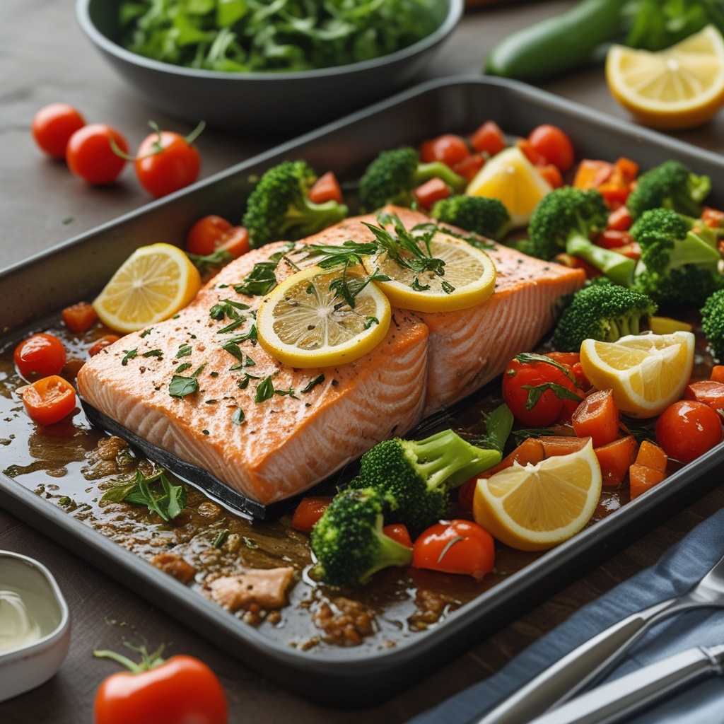 Quick Dinner: Sheet Pan Salmon & Veggies for Family Health 1 Quick Dinner: Sheet Pan Salmon & Veggies for Family Health