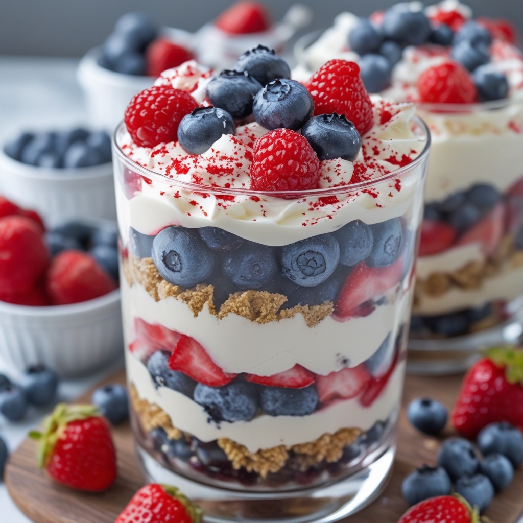 Easy Creamy Red White and Blueberry Trifle Recipe for a Festive Summer Dessert