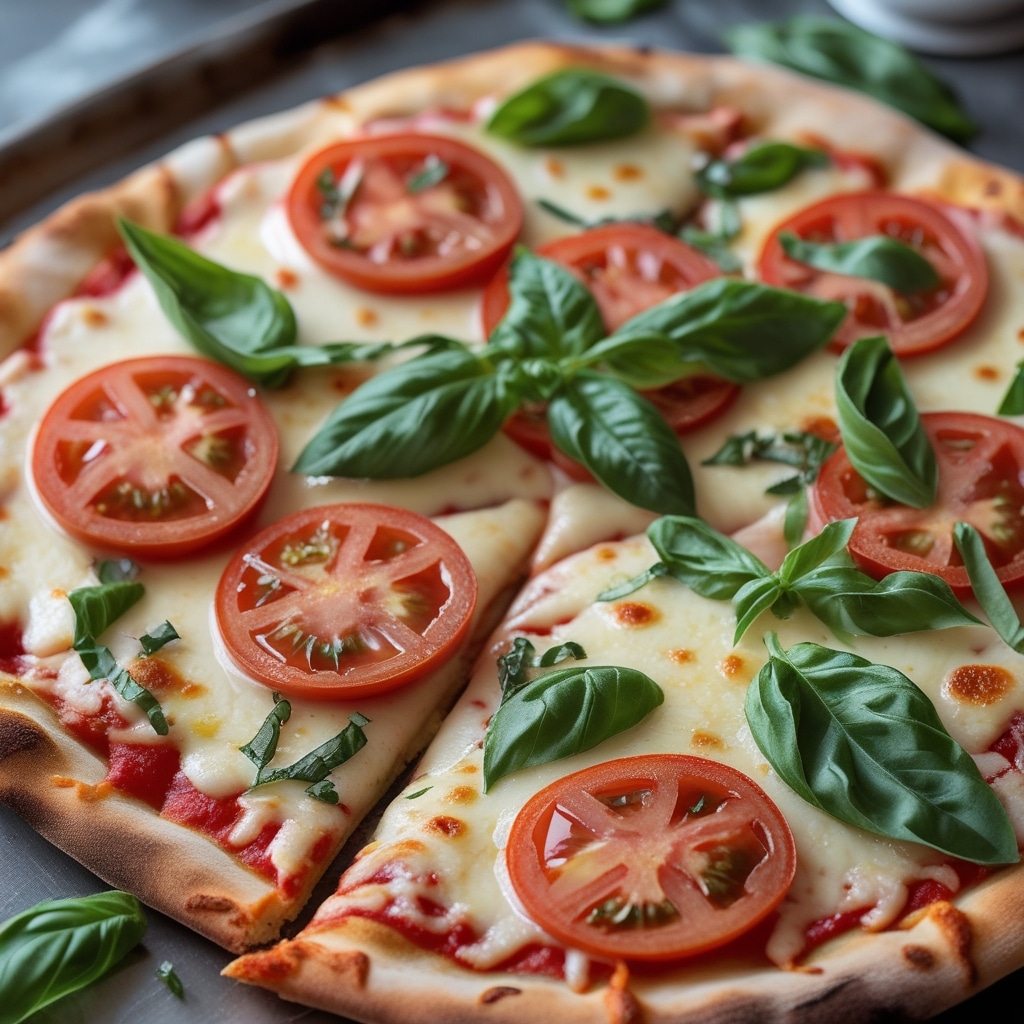 Fresh Tomato and Basil Cheese Pizza 1 Fresh Tomato and Basil Cheese Pizza