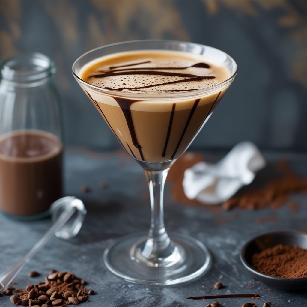 Espresso Martini with Chocolate Drizzle