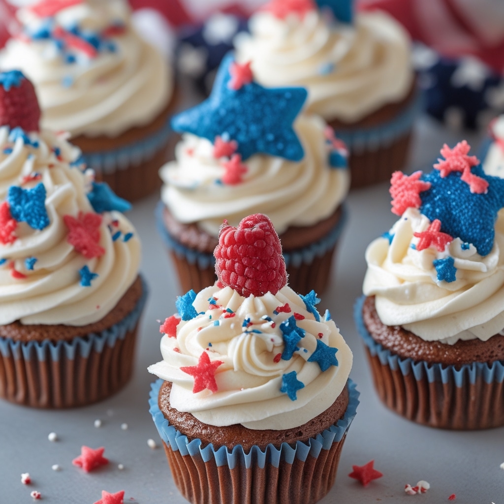Patriotic Cupcakes with Cream Cheese Frosting