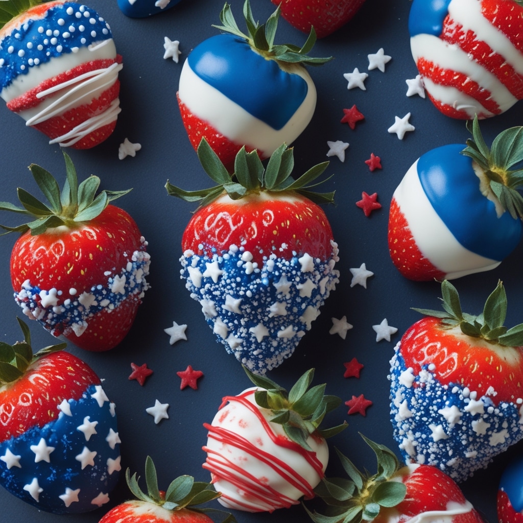 Star-Spangled Chocolate Dipped Strawberries
