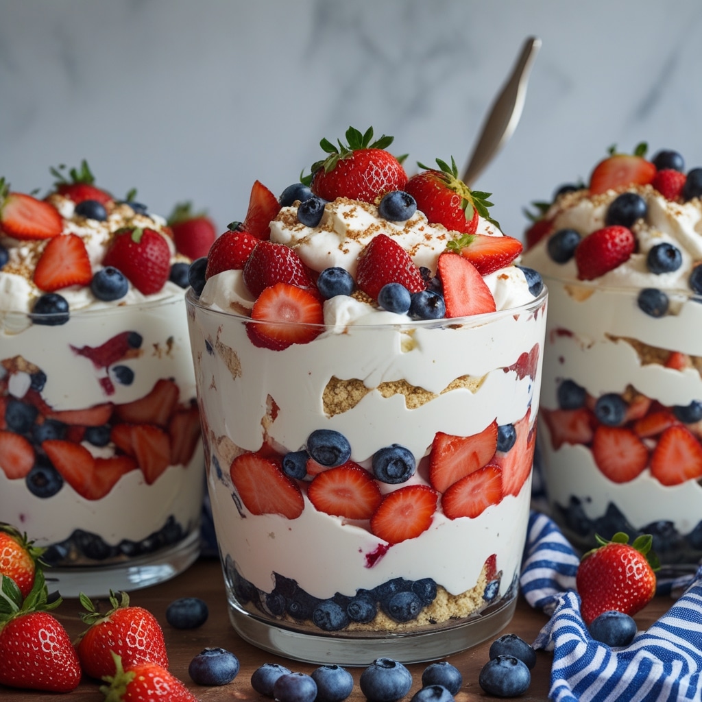 Patriotic Strawberry and Blueberry Trifle 1 Patriotic Strawberry and Blueberry Trifle
