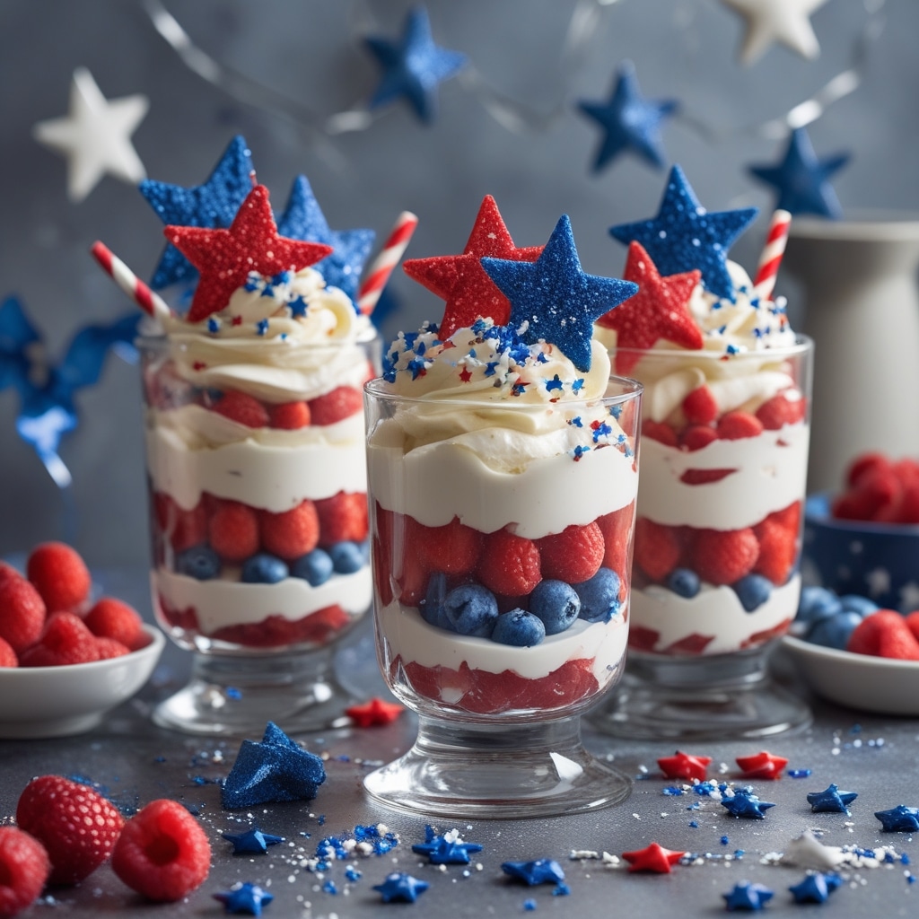 Star-Studded Red, White, and Blue Parfaits