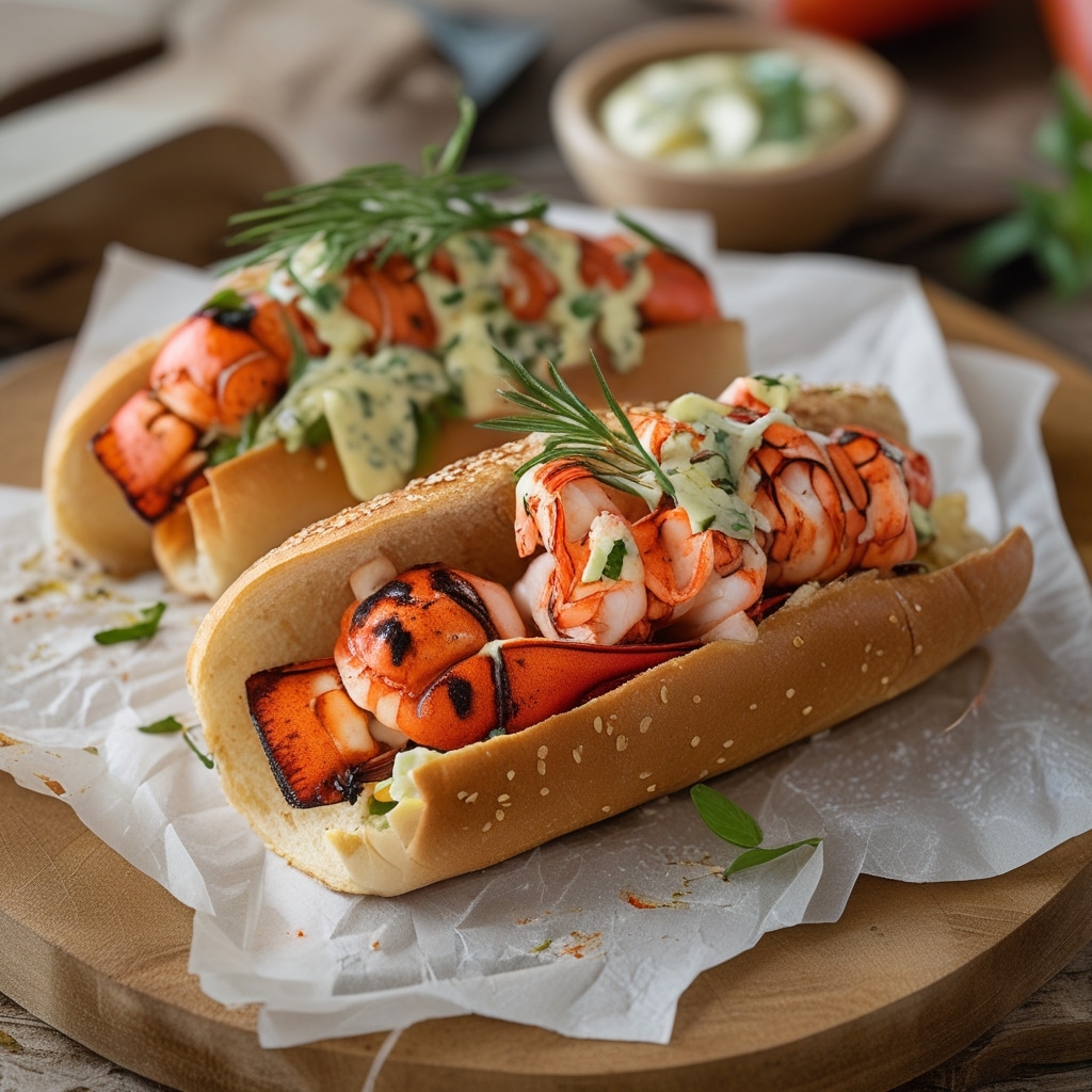 BBQ Herb Butter Grilled Lobster Rolls