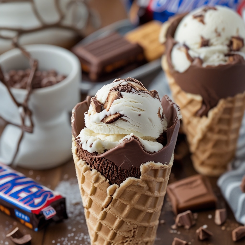 Homemade Snickers Ice Cream