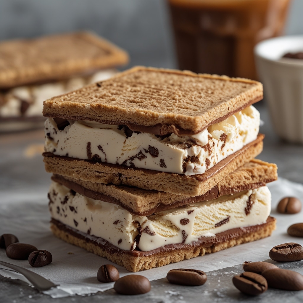 Coffee Crunch Ice Cream Sandwiches