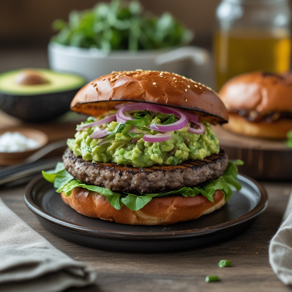 Guacamole Burger with Avocado-Brioche Bun