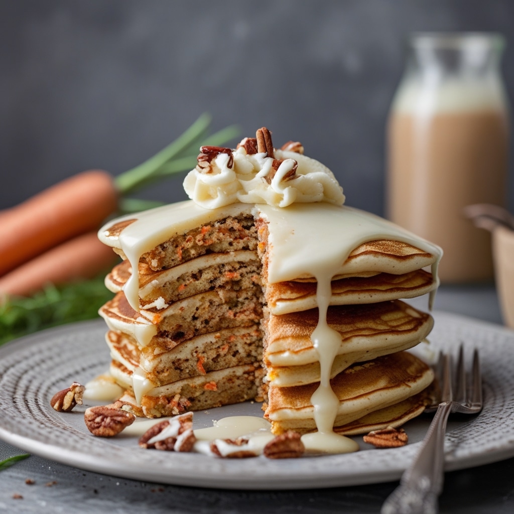 Carrot Cake Pancakes with Cream Cheese Glaze 1 Carrot Cake Pancakes with Cream Cheese Glaze