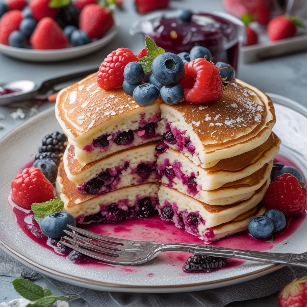 Ricotta and Berry Stuffed Pancakes for Brunch
