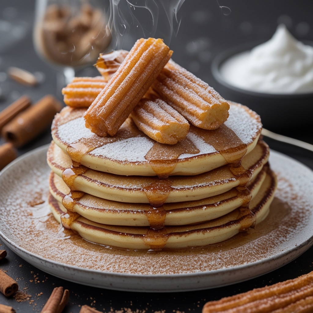 Churro Pancakes with Cinnamon and Sugar