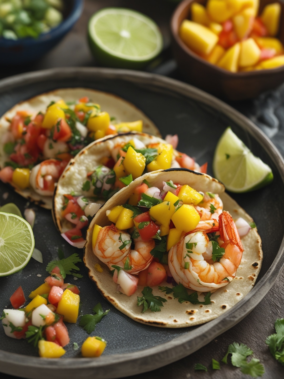 Spicy Shrimp Tacos with Mango Salsa 1 Spicy Shrimp Tacos with Mango Salsa