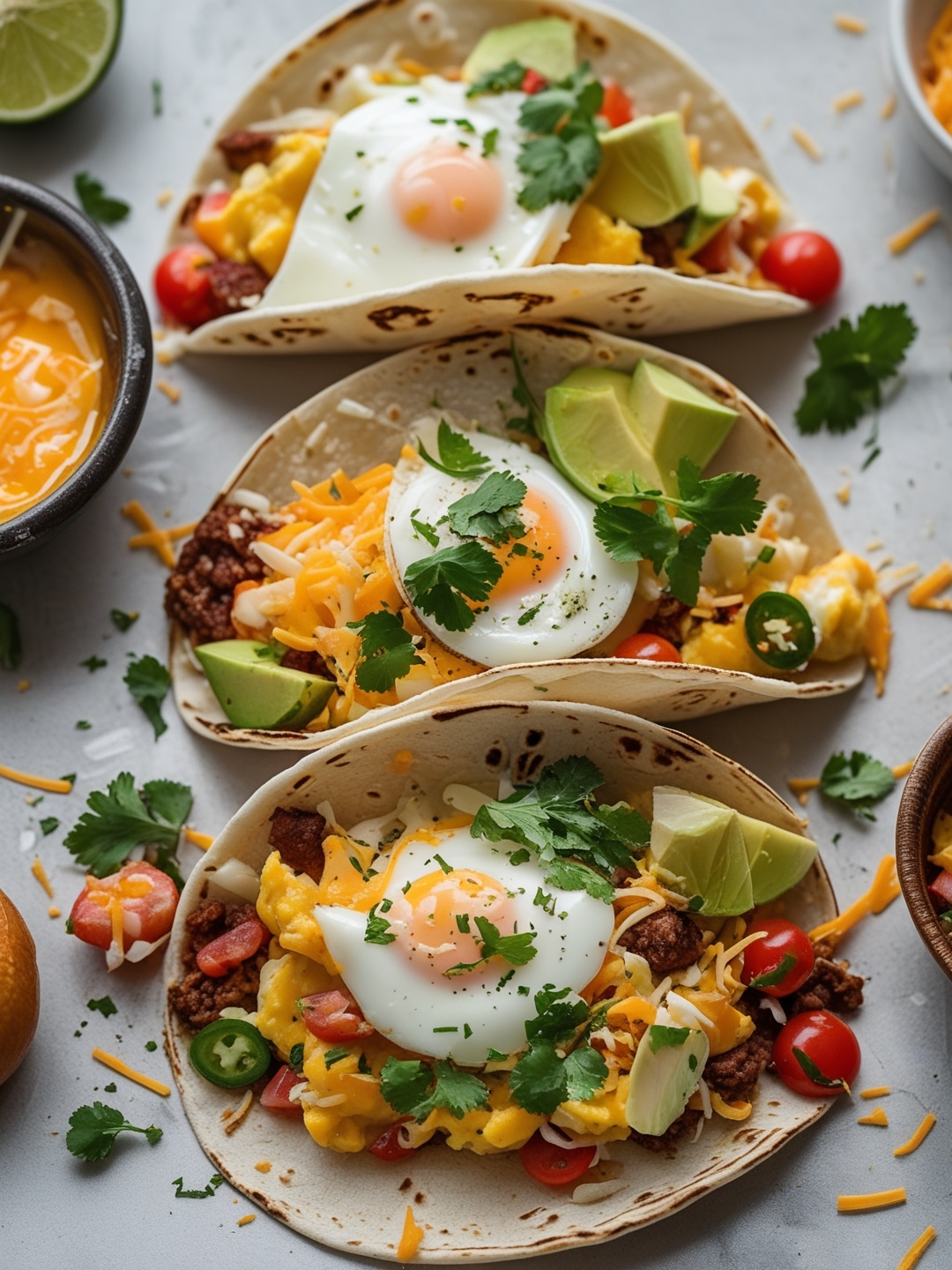 Easy Breakfast Tacos with Eggs and Cheese 1 Easy Breakfast Tacos with Eggs and Cheese