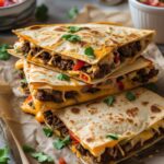 Cheesy Taco Quesadillas with Creamy Salsa