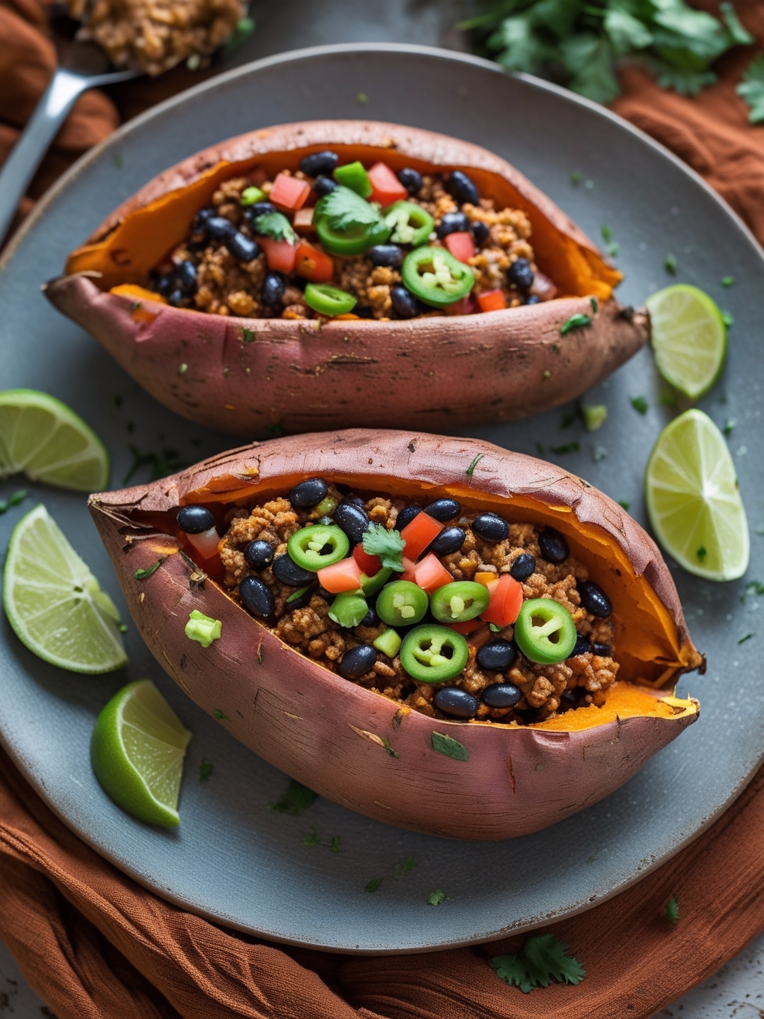 Taco-Stuffed Sweet Potatoes with Black Beans 1 Taco-Stuffed Sweet Potatoes with Black Beans