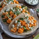 Buffalo Cauliflower Tacos with Blue Cheese Dressing