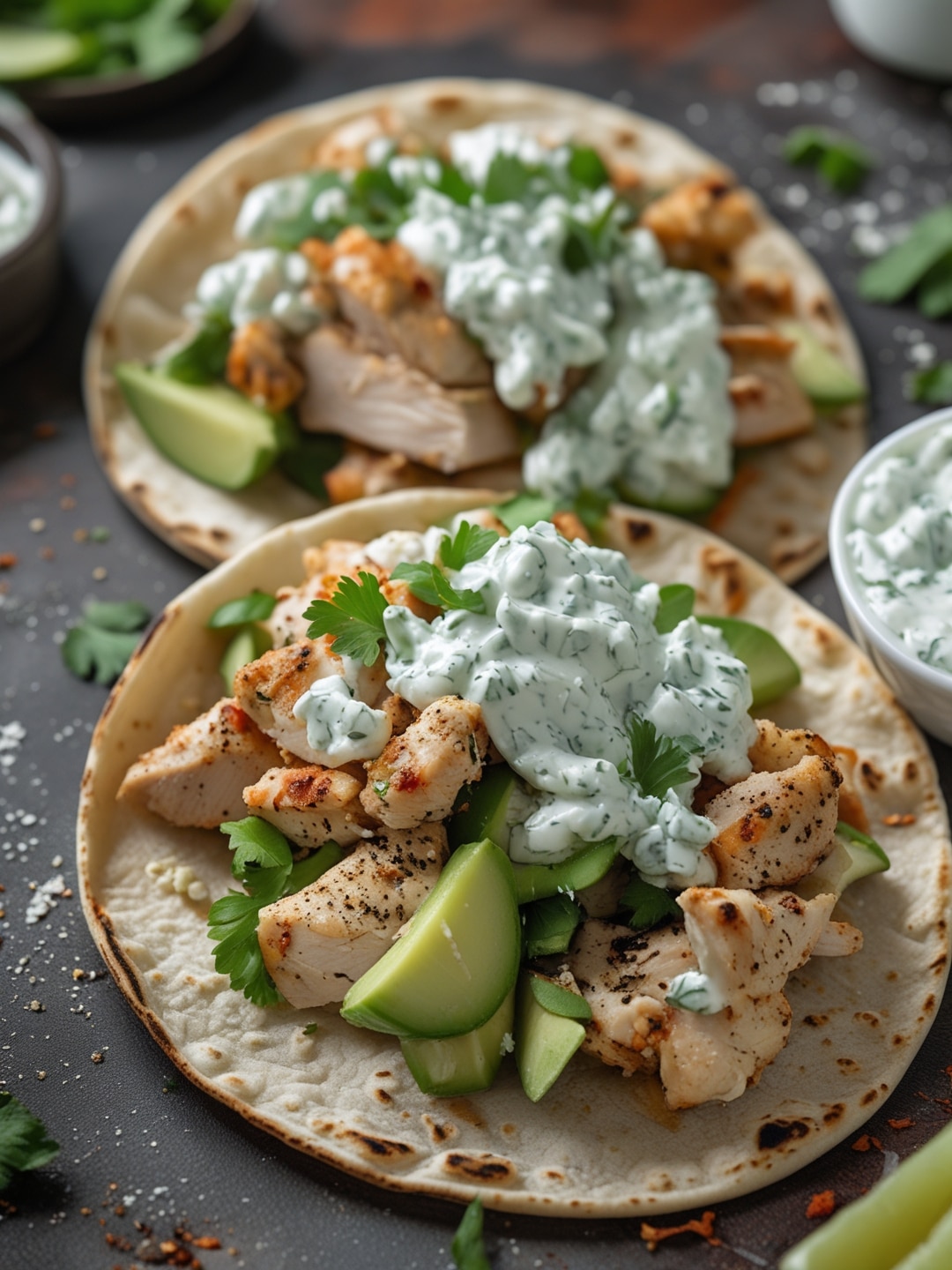 Greek Chicken Tacos with Tzatziki Sauce 1 Greek Chicken Tacos with Tzatziki Sauce