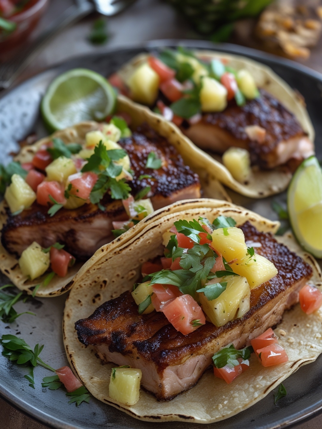 Crispy Pork Belly Tacos with Pineapple Salsa 1 Crispy Pork Belly Tacos with Pineapple Salsa