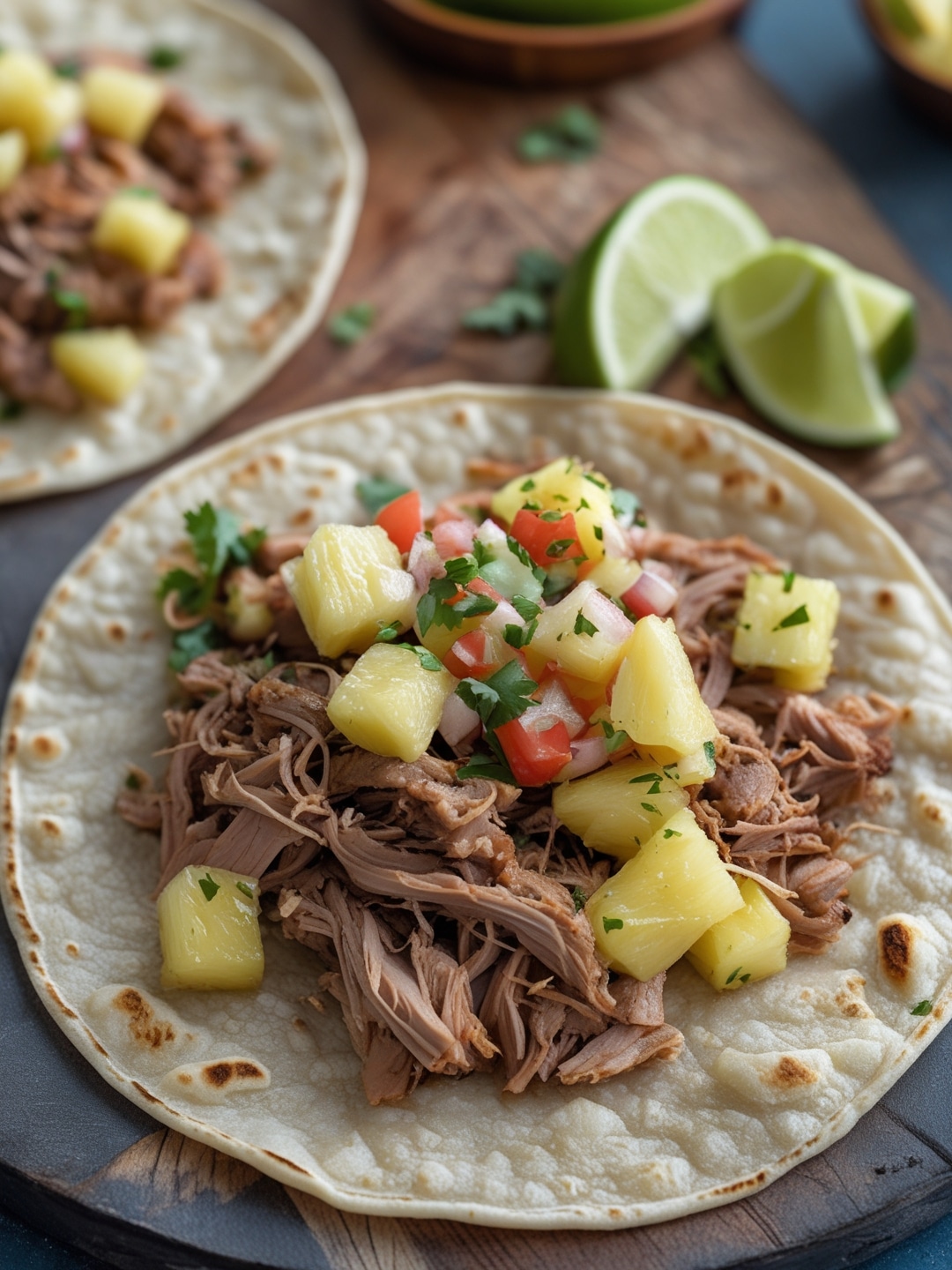 Pulled Pork Tacos with Pineapple Salsa