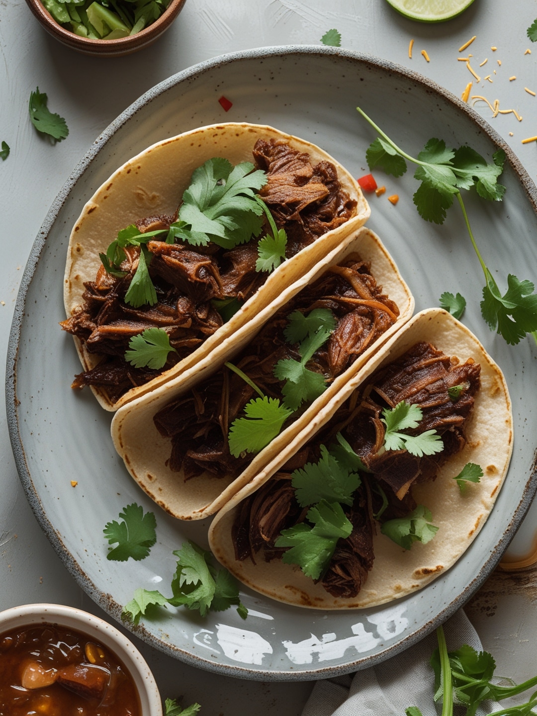 Carnitas Tacos with Fresh Cilantro